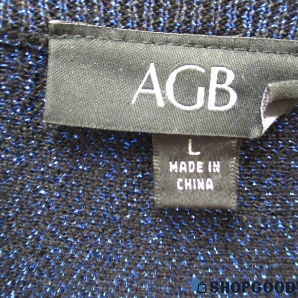 AGB Black and Blue Tinsel Ombre Blouse Large - Picture 7 of 8